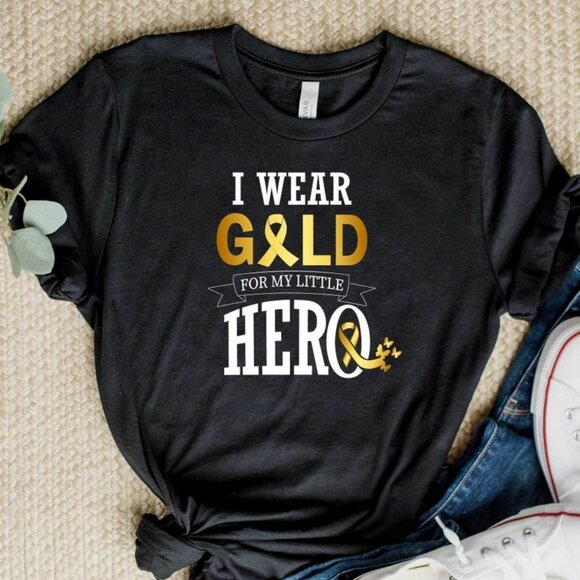 Tops - I Wear Gold For My Little Hero Shirt